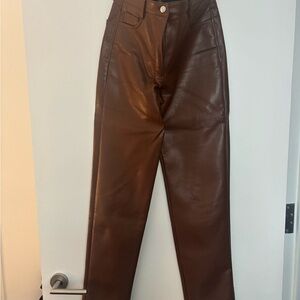 Aritzia Brown Leather Pants